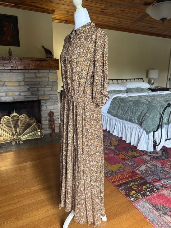 NATURAL LIFE Dresses & Skirts - Natural Life Maxi Floral Boho Dress in Brown and Cream. NWT.  Size L